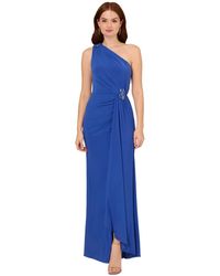 Adrianna Papell - Draped One-shoulder Jersey Gown - Lyst