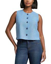 Jones New York - Sleeveless Button-front Vest - Lyst