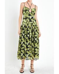 Endless Rose - Front Cut Out Floral Maxi Dress - Lyst