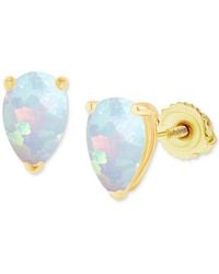 Macy's - Lab-grown Opal Pear-shape Screw Back Stud Earrings (5/8 Ct. T.w.) - Lyst
