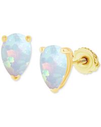 Macy's - Lab-grown Opal Pear-shape Screw Back Stud Earrings (5/8 Ct. T.w.) - Lyst