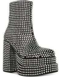 Steve Madden Cobra Rhinestone Platform Boot in Black + Silver (Gray) | Lyst