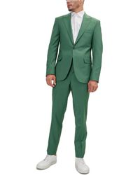Ron Tomson Modern Single Breasted, 2-piece Suit Set - Green