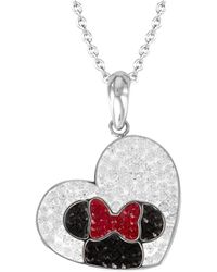 Disney - Minnie Mouse Stainless Steel Crystal Heart Necklace - Lyst