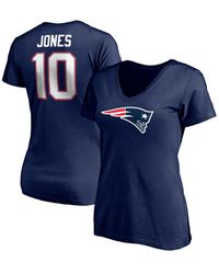Fanatics - Mac Jones New England Patriots Plus Size Player Name And Number V-neck T-shirt - Lyst