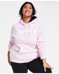 adidas - Trendy Plus Size Pullover Logo-print Fleece Hoodie - Lyst