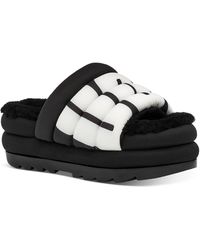 UGG Maxi Slide Logo Sandal in White (Black) | Lyst