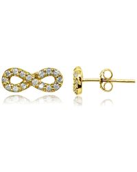 Giani Bernini - Cubic Zirconia Infinity Symbol Stud Earring In Sterling Silver, 18k Rose Or Yellow Gold Over Sterling Silver - Lyst