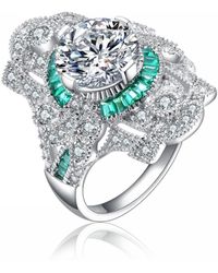 Genevive Jewelry - Sterling Silver White Gold Plated - Lyst