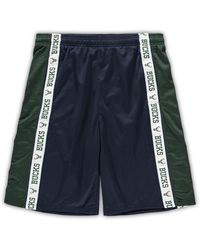 Fanatics - Navy And Hunter Green Milwaukee Bucks Big And Tall Tape Mesh Shorts - Lyst