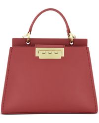 Zac Posen Earthette Small Double Compartment Leather Crossbody - Red