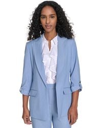 Calvin Klein - Faux-denim Roll-sleeve Jacket - Lyst