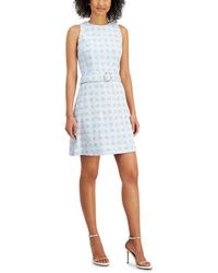 Taylor - Petite Sleeveless Belted A-line Tweed Dress - Lyst