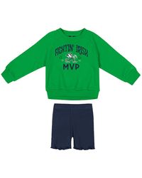 Colosseum Athletics - Girls Toddler Green/navy Notre Dame Fighting Irish Beta Fleece Sweatshirt And Shorts Set - Lyst