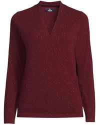 Lands' End - Cashmere Long Sleeve Wrap Sweater - Lyst