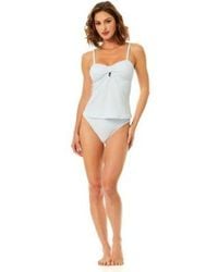 Cece - Keyhole Over The Shoulder Tankini Top Full Coverage Mid Rise Bottoms - Lyst