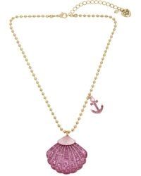 Betsey Johnson - Faux Stone Seashell Pendant Necklace - Lyst