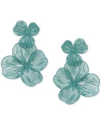 Lonna & Lilly - Gold-tone Openwork Flower Double Drop Earrings - Lyst