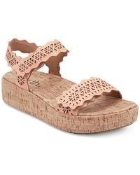 Earth - Slatal Round Toe Platform Footbed Sandals - Lyst