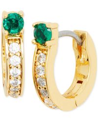 Kate Spade - Gold-tone Extra-small Mixed Crystal huggie Hoop Earrings - Lyst