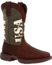 Durango - Rebel By Army Green Usa Print Western Boot - Lyst