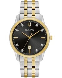 Bulova - Sutton Diamond-accent Two-tone Stainless Steel Bracelet Watch 40mm - Lyst