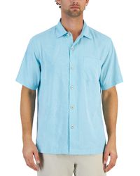 Tommy Bahama - Lush Palms Jacquard Tonal Hibiscus Motif Silk Shirt - Lyst