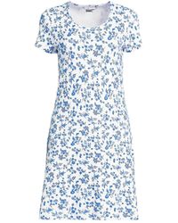 Lands' End - Cotton Short Sleeve Knee Length Nightgown - Lyst