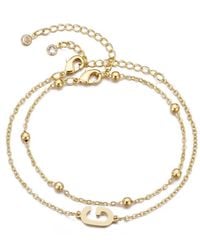 Adornia - Gold Initial Bracelet Set - Lyst