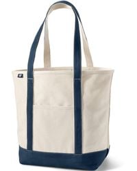 Lands' End - Large 5 Pocket Open Top Long Handle Canvas Tote Bag - Lyst