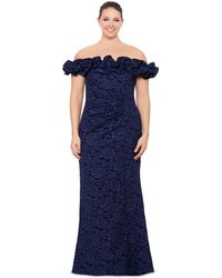 Xscape - Plus Size Off-the-shoulder Jacquard Gown - Lyst