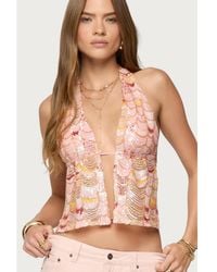 Edikted - Mermaid Backless Sequin Split Front Top - Lyst