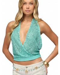 Edikted - Sequin Crochet Backless Halter Top - Lyst