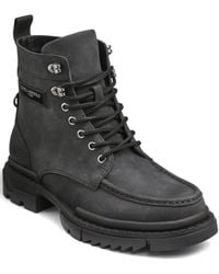 KARL LAGERFELD - Round Toe Work Boots - Lyst