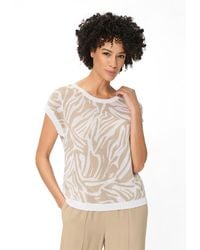 Olsen - Ajour Knit Neo Zebra Sweater - Lyst