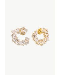 Classicharms - Crescent Baguette Cubic Zirconia Stud Earrings - Lyst