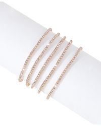 Adornia - 14k Gold-tone Plated Crystal Stretch Bracelet Set - Lyst