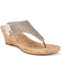 White Mountain - All Good Thong Wedge Sandals - Lyst