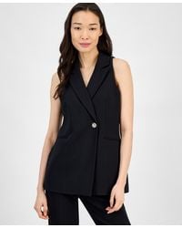 Anne Klein - Sleeveless Notched-collar One-button Blazer - Lyst