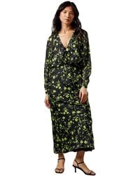 Warehouse - Shadow Stripe Batwing Midi Dress - Lyst