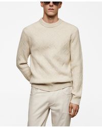 Mango - Knitted Braided Sweater - Lyst