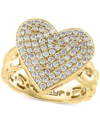Effy - Effy Diamond Pave Heart Chain Link Ring (3/4 Ct. T.w. - Lyst
