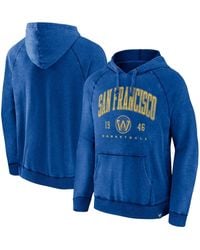 Fanatics - Distressed Golden State Warriors Foul Trouble Snow Wash Raglan Pullover Hoodie - Lyst