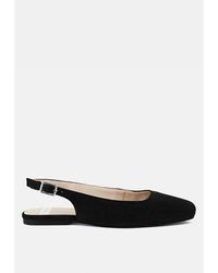 Rag & Co - Sozani Genuine Suede Leather Slingback Flats - Lyst