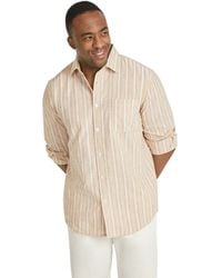 Johnny Bigg - Big & Tall Johnny G Stripe Relaxed Fit Linen Shirt - Lyst