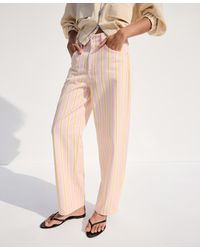 Mango - Striped Balloon Jeans - Lyst