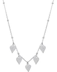 Giani Bernini - Cubic Zirconia Dangle Heart 18" Statement Necklace In Sterling Silver, Created For Macy's - Lyst