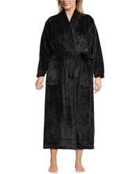 Lands' End - Plus Size Cozy Plush Long Wrap Robe - Lyst