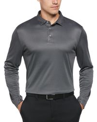 PGA TOUR - Mini Jacquard Long Sleeve Golf Polo Shirt - Lyst