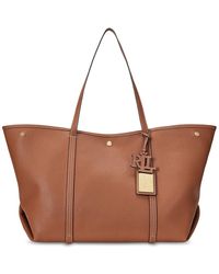 Lauren by Ralph Lauren - Pebbled Leather Extra-large Emerie Tote Bag - Lyst